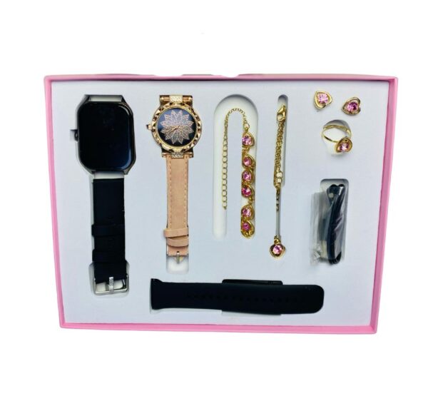 Deluxe Girls Smart Watch Gift Set – With Jewelry & Dual Watches